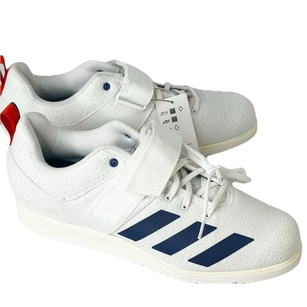 Adidas Men's Powerlift 5 Weightlifting Trainer Shoes Size 12 White Navy JP9878